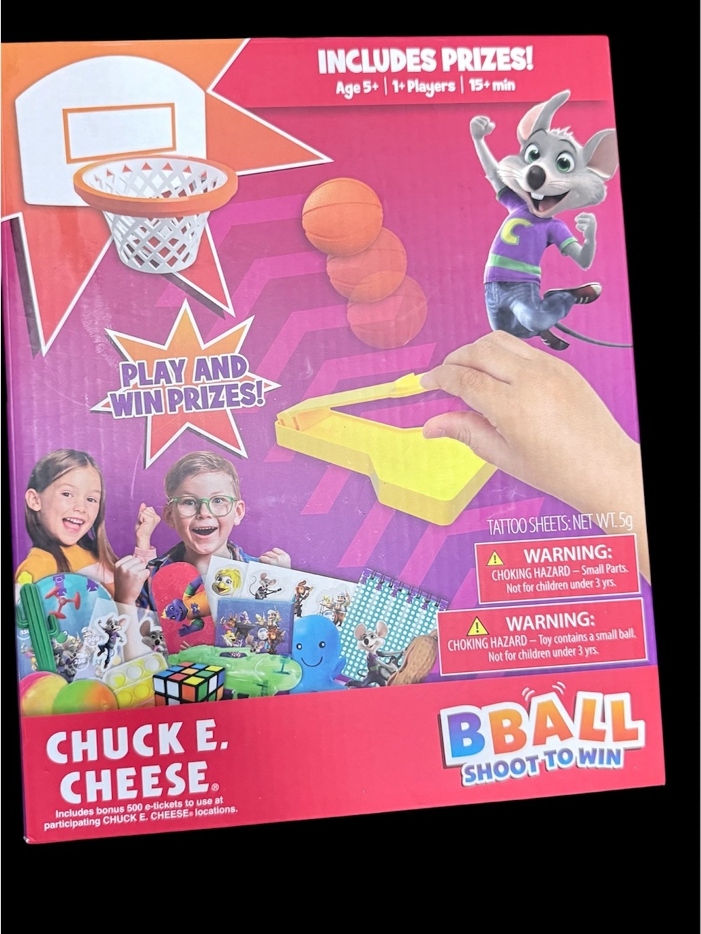 Amazon Chuck E. Cheese Bball Shoot to Win Game - Pink & Yellow